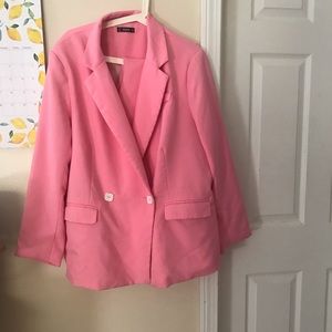 plus size pink suit